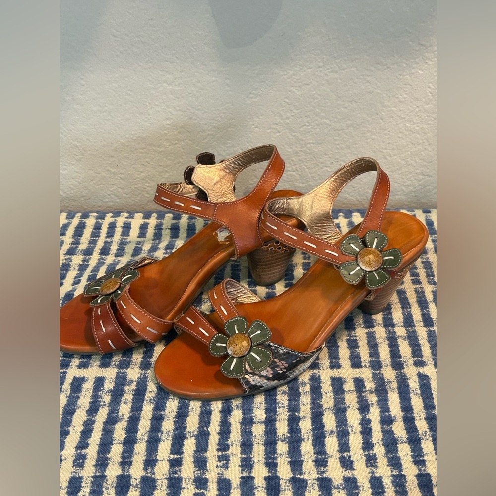 Spring Step L'artiste Altana Leather Strappy Sandal Heels